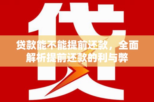 平乐贷款能不能提前还款，全面解析提前还款的利与弊